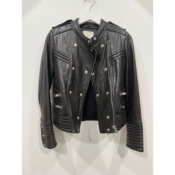IRO Rojan Brown Biker Leather Jacket - Picture 6 of 16